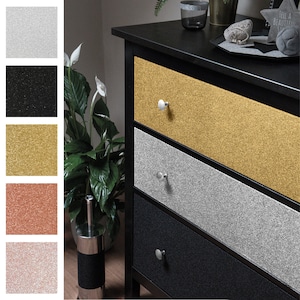 9,10 EUR/m2 Möbelfolie Tapete Glitter selbstklebende Folie Glitzer Brokat Fototapete Klebefolie Schrank Tür | 45cm x 150cm | 67,5cm x 200cm