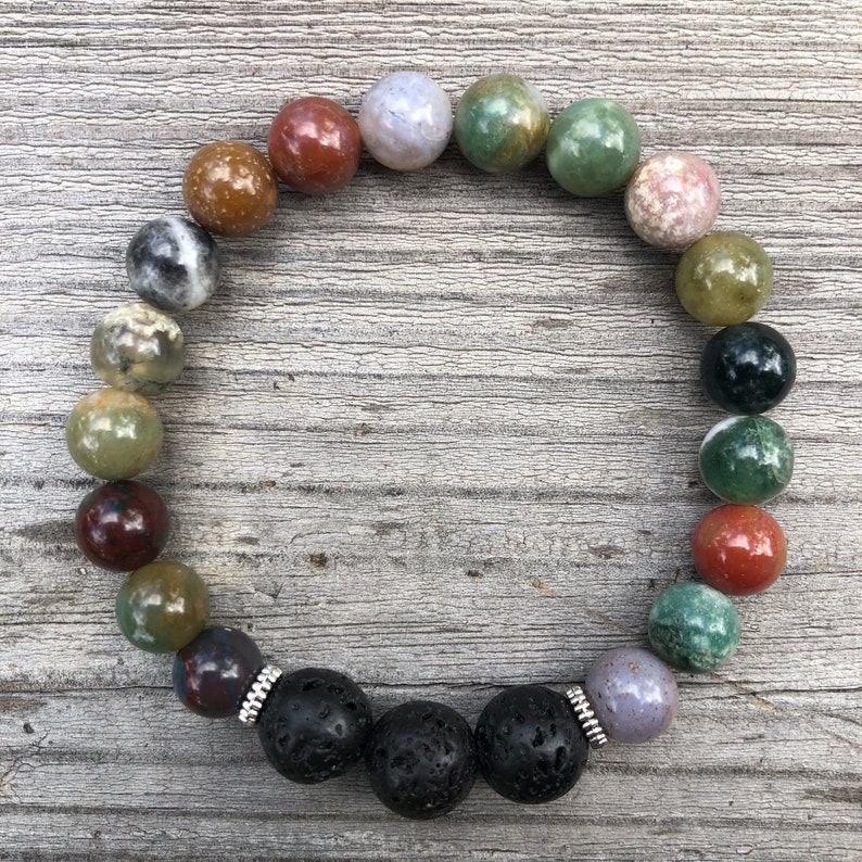 Indian Agate Lava Stone Diffuser Bracelet image 2