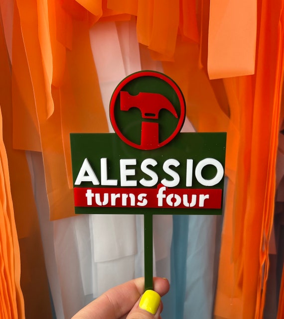 Bunnings Name TOPPER Name Topper Custom Bright Cake Etsy