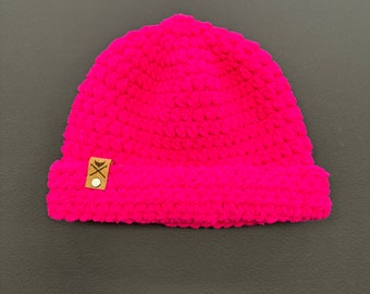 Gorro super suave blanco rosa
