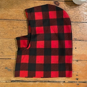 Buffalo Plaid over helmet hood balaclava