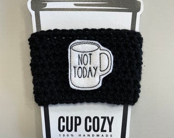 Hoy no, funda de taza de crochet