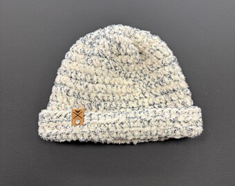Super Soft Beanie White Tweed