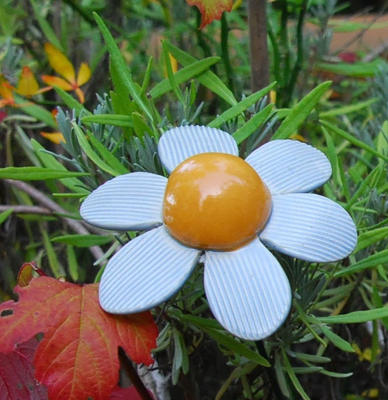 Garden Decor Everlasting Flowers Ceramic Flowers With Stem Etsy