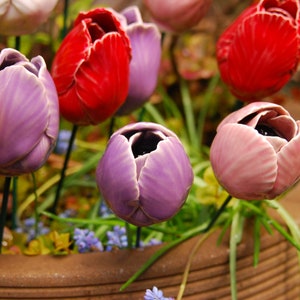 Tulip, (1 pc), Ceramic tulip, Handmade tulip, Porcelain tulip, Ceramic flowers handmade, Ceramic flowers, Garden decoration, Garden art
