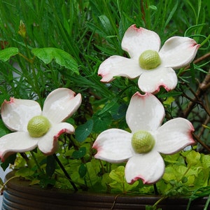 Dogwood flower, (1 pc), Pink dogwood, garden decoration, ceramic flower, Pink dogwood flower