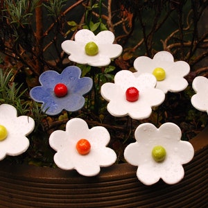 Handmade Flower,(1 pc), Garden Stake, Yard Art, Ceramic Flowers with Stem, Garden Decoration, Garden Art, Artificial Flowers, Ceramic Gift