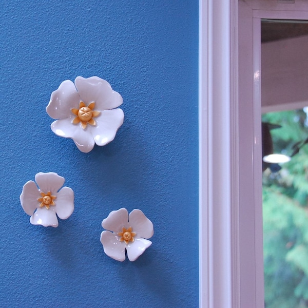 Ceramic Wall Flowers - Etsy