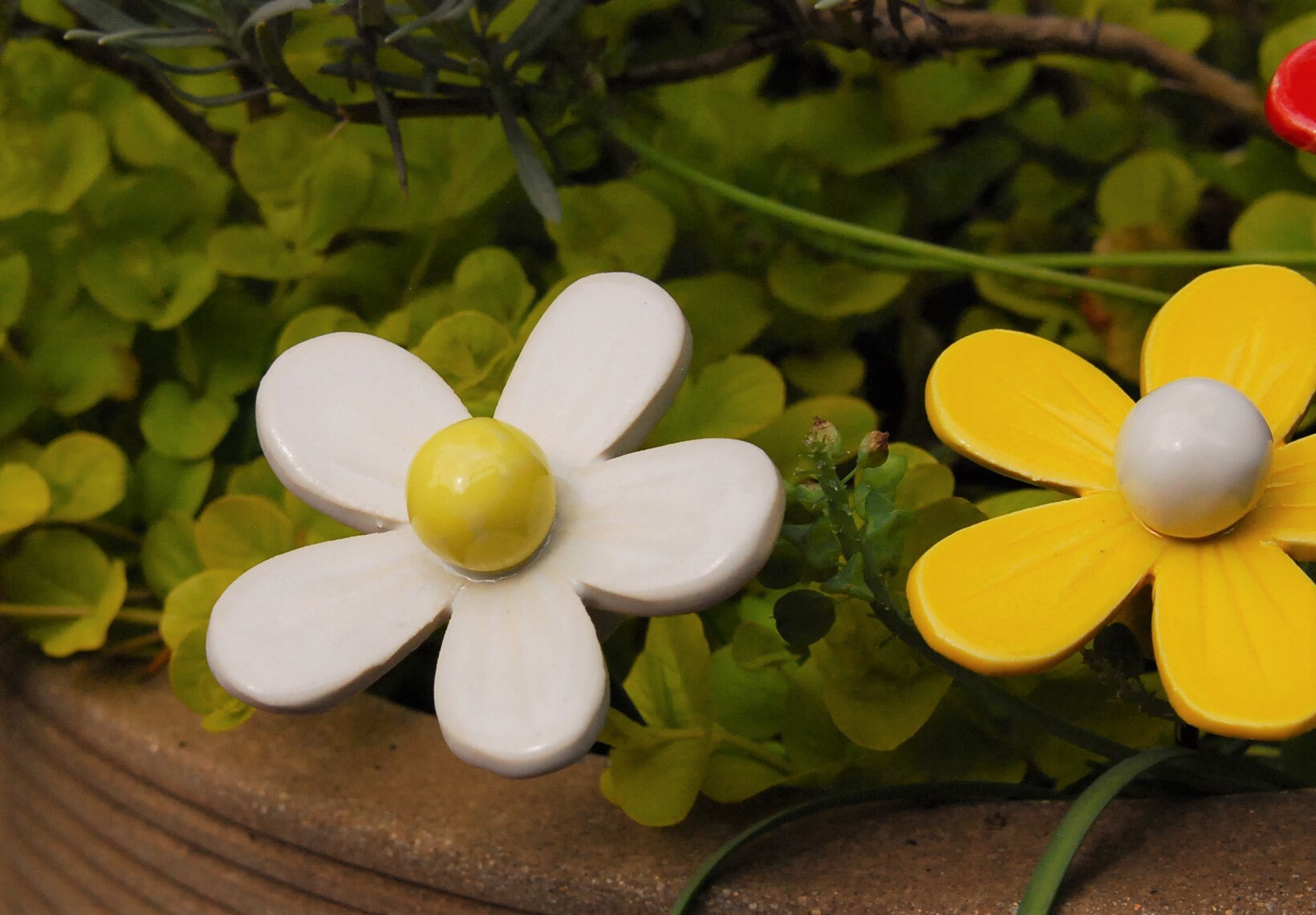Flor de cerámica flor de cerámica para jarrones favores de | Etsy