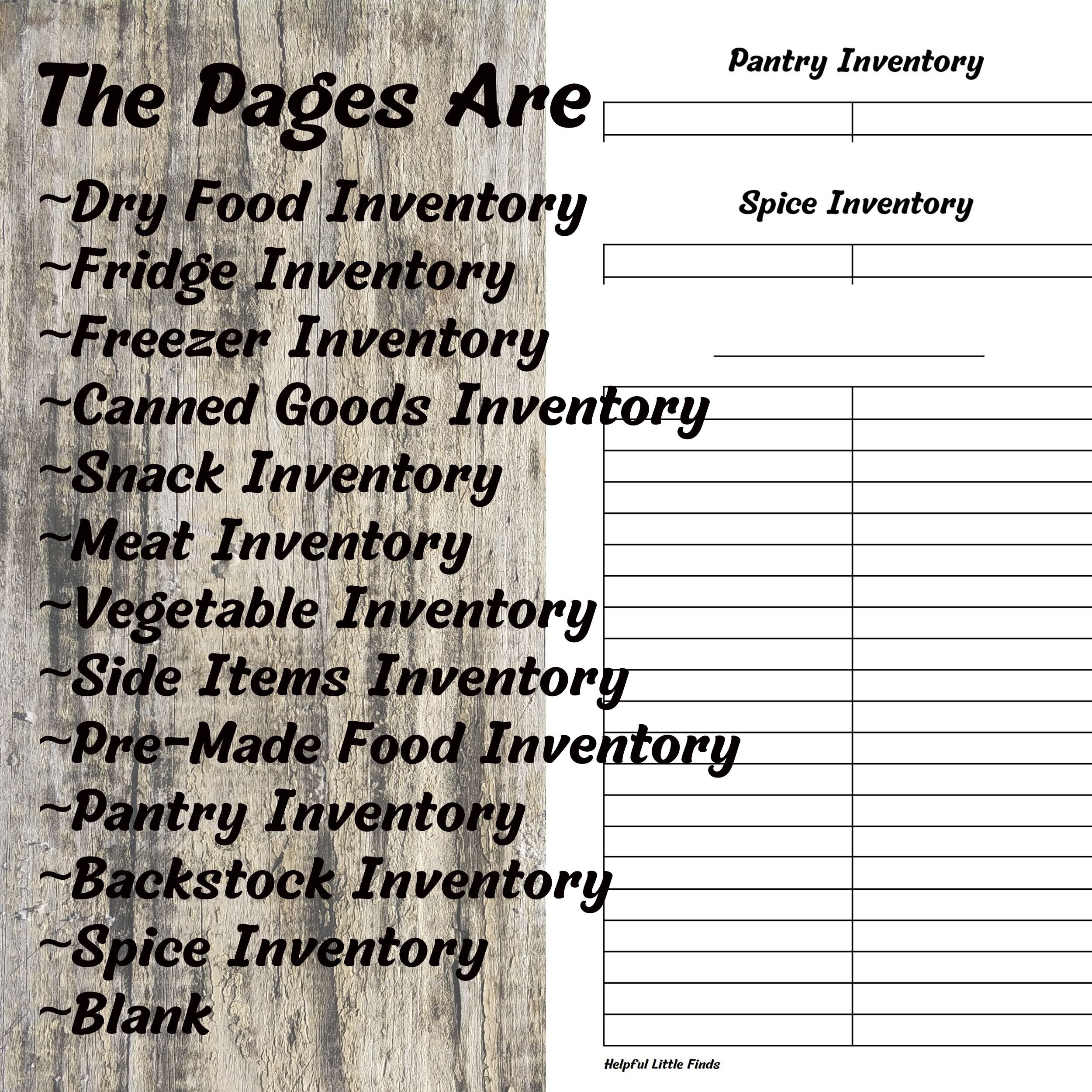Printable Food Inventory PDF PNG and JPG - Etsy