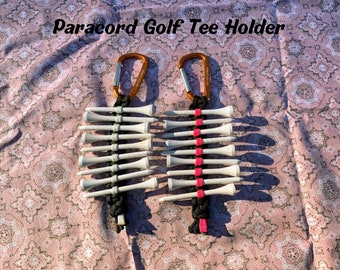 Handmade Paracord Golf Tee Holder: Golf Bag Accessory with 9 Tees