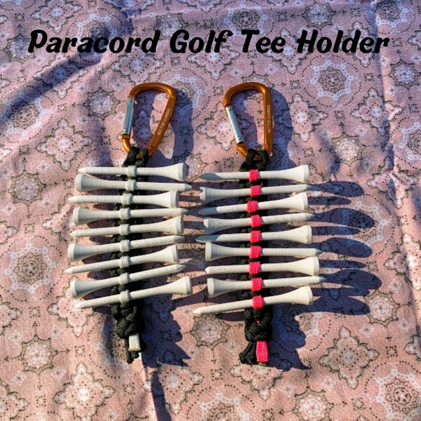 Paracord Golf Tee Holder, Golf Tee Holder, Golf Bag Accessory