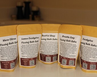 Natural Aromatherapy Bath Salts – Eucalyptus, Citrus, Sleep Soak – 3 oz