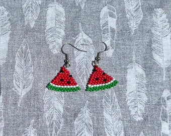 Handmade Watermelon Seed Bead Earrings: Nickel-Free Wires