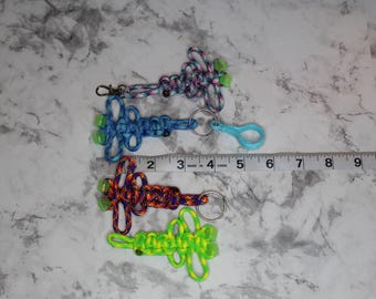 Custom Paracord Dragonfly Keychain | Glow-in-the-Dark Eyes | Handmade Paracreature | Personalized Colors & Hardware