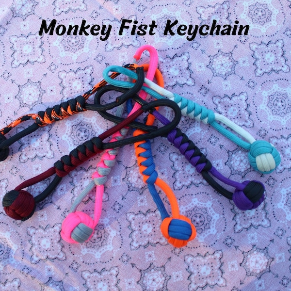 Paracord Monkey Fist Keychain, Paracord Keychain, Monkey Fist Keychain