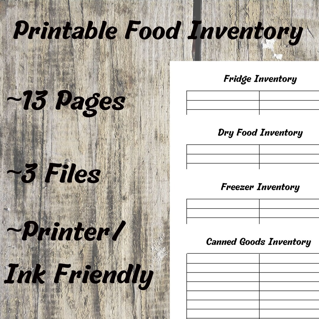 Printable Food Inventory PDF PNG and JPG - Etsy