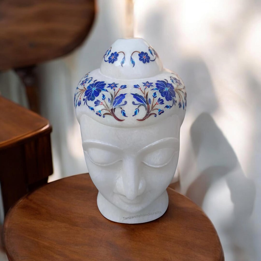 Alabaster Marble Inlay Buddha Statue and Idols Figurine for Home ...