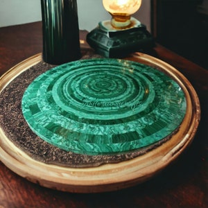 Green Malachite Table Top, Malachite Coffee Table, Malachite Side Table, Malachite Center Table, Malachite Bar Table, Handmade Table Top
