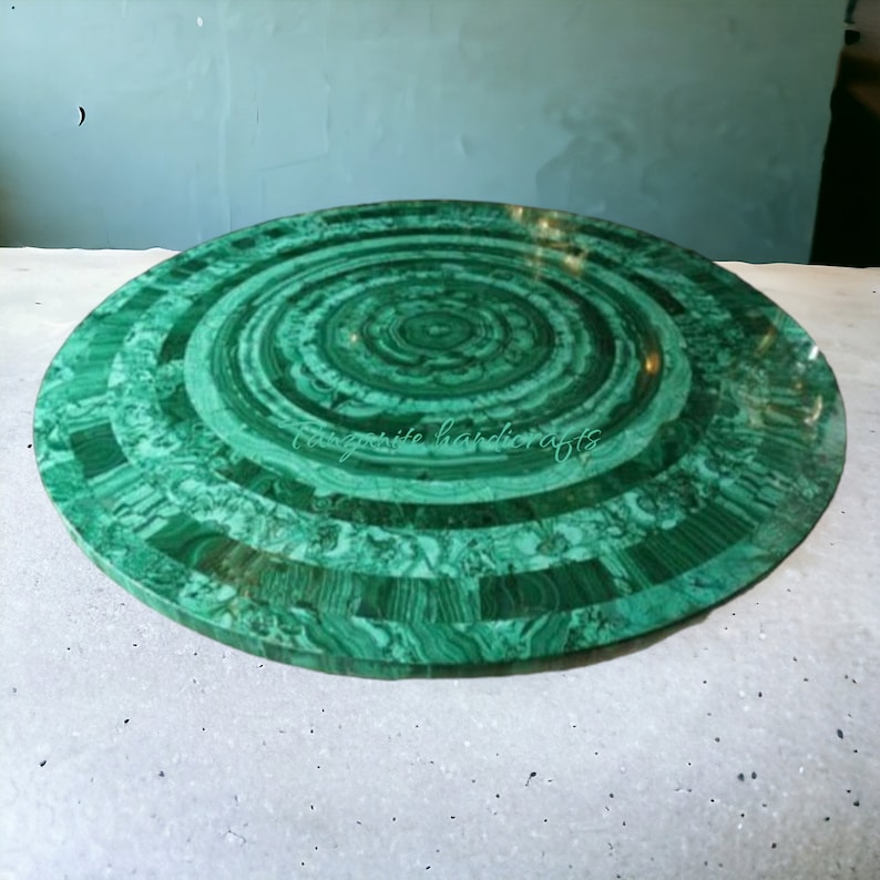 Green Malachite Table Top, Malachite Coffee Table, Malachite Side Table, Malachite Center Table, Malachite Bar Table, Handmade Table Top