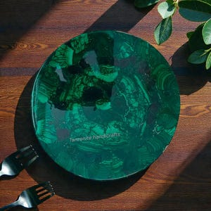 Green Malachite Table Top, Malachite Coffee Table, Malachite Side Table, Malachite Center Table, Malachite Bar Table, Handmade Table Top