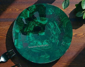 Green Malachite Table Top, Malachite Coffee Table, Malachite Side Table, Malachite Center Table, Malachite Bar Table, Handmade Table Top