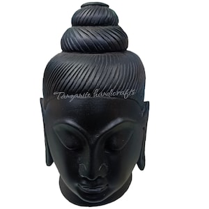 Estatua de Buda de Escultura Negra, Busto de Buda, Busto, Busto Negro, Objeto de Decoración de Buda, Estatua de Buda Hecha a Mano, Meditación de Buda