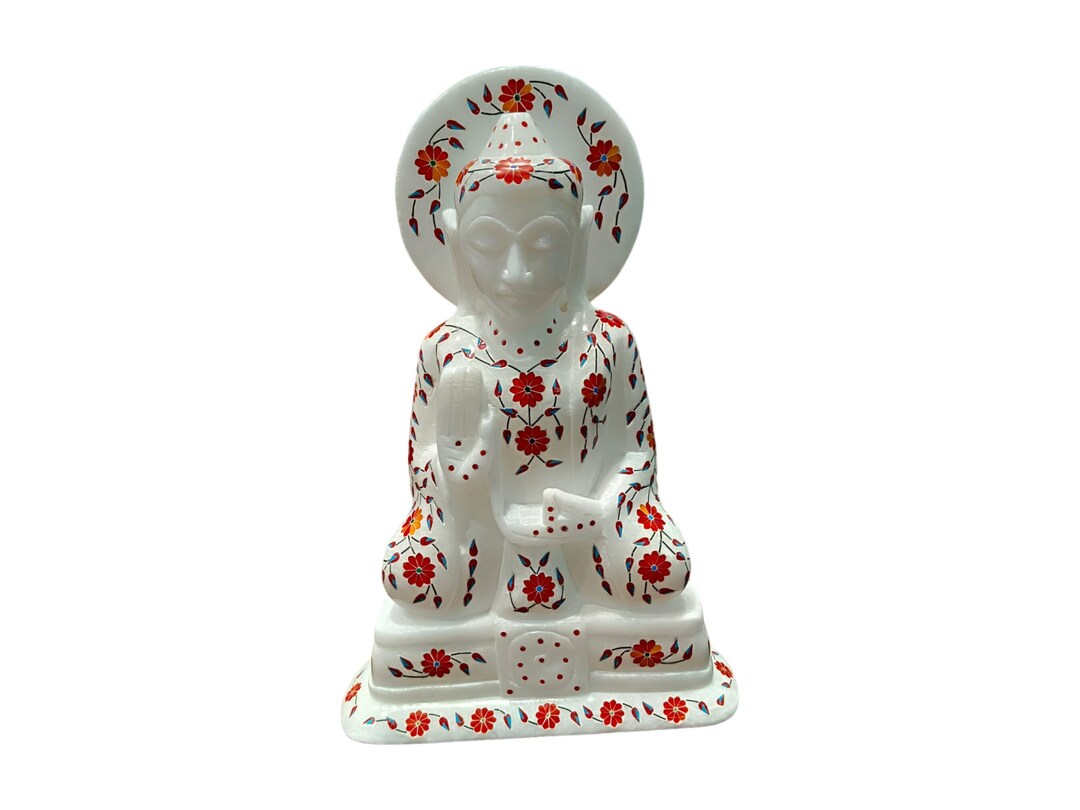 White Alabaster Marble Inlay Lord Buddha Sculpture, Buddha Statue for ...
