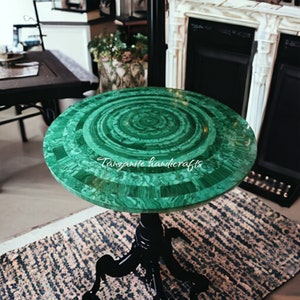 Green Malachite Table Top, Malachite Coffee Table, Malachite Side Table, Malachite Center Table, Malachite Bar Table, Handmade Table Top