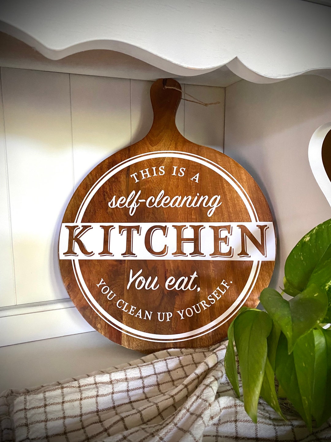 Wooden Serving Board/wall Plaque for Kitchen Self Cleaning Kitchen - Etsy