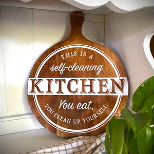 Wooden serving board/wall plaque for Kitchen Self cleaning kitchen