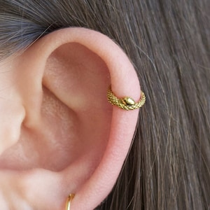 Schlangen-Klappsegment-Ohrring, 16g Schlangenknorpel-Ohrring, 16g Schlangen-Helix-Ohrring