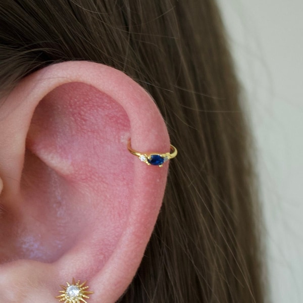 Sapphire cartilage earring clearance
