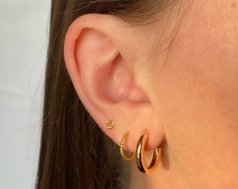 18k Gold filled hoops / Gold thick hoops