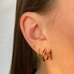 18k Gold filled hoops / Gold thick hoops