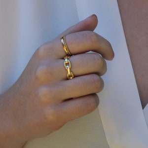 Gold ring / 2mm flat gold band