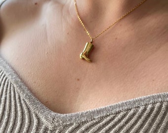 Gold Cowboy Boot Necklace / Cowgirl Necklace