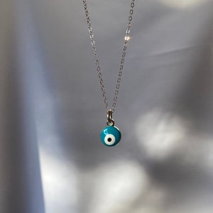 Dainty blue evil eye necklace image 4