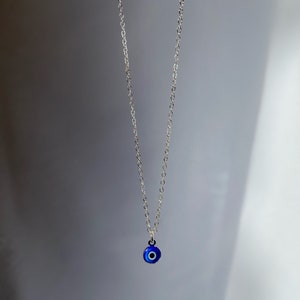 Dainty blue evil eye necklace image 2