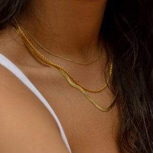 Herringbone chain / Three piece necklace set