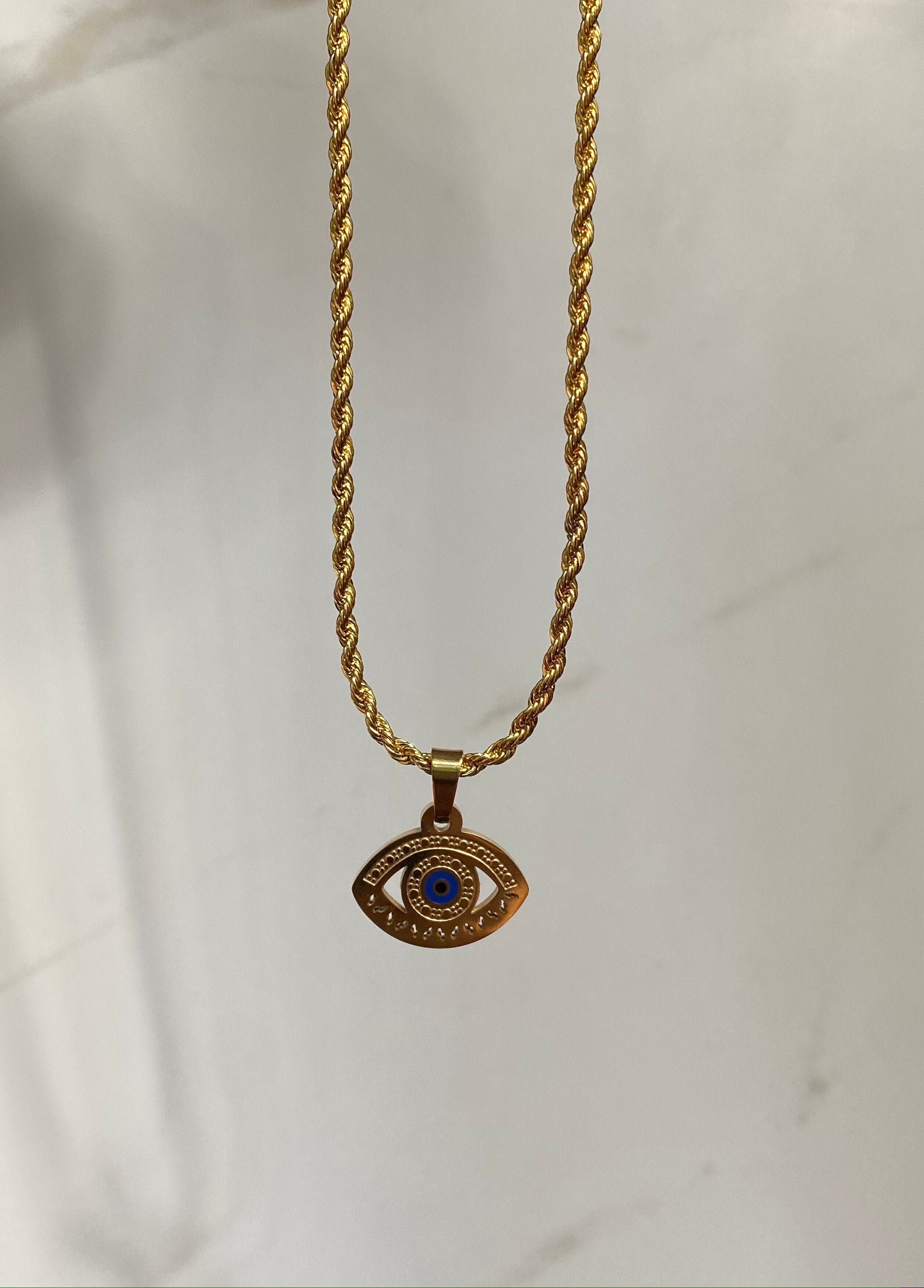 Gold Greek Eye Necklace / Mati Necklace Etsy Canada