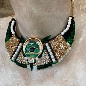 Watch art II - Necklace from recycled materials - One of kind