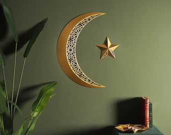 3D Ramadan Moon and Star Wall Art, Ramadan Decoration for Home, Ramadan Crescent Moon, Islamic Home Decor, Ramadan Deko, Eid Gift