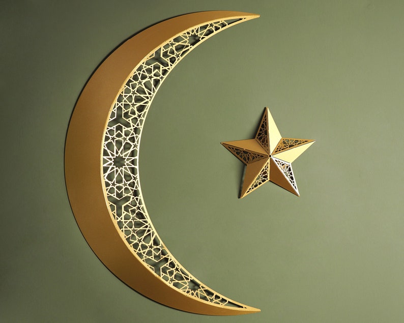3D Ramadan Moon and Star Wall Art Ramadan Decoration for Etsy