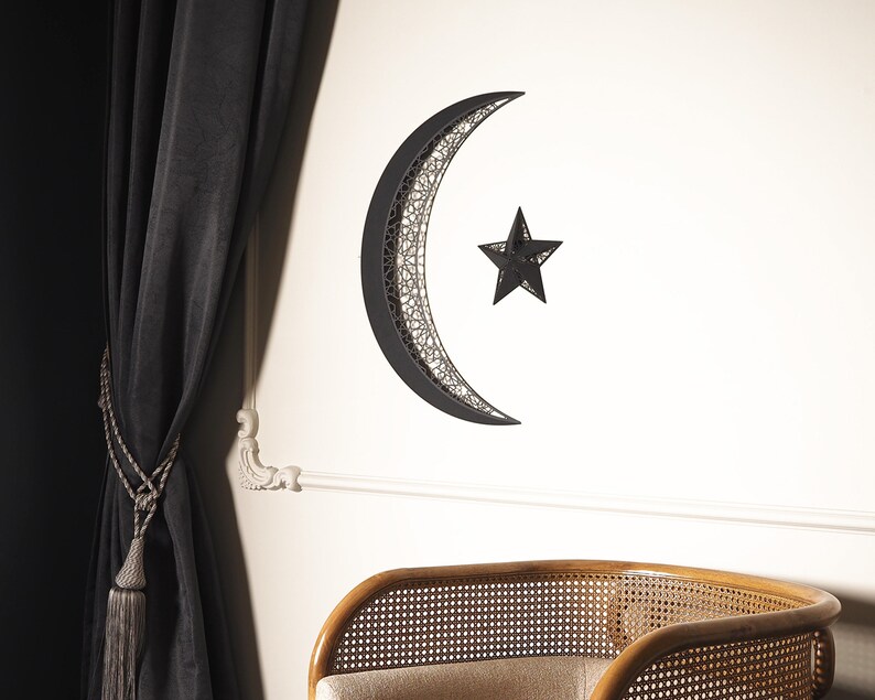 3D Ramadan Moon and Star Wall Art Ramadan Decoration for Etsy