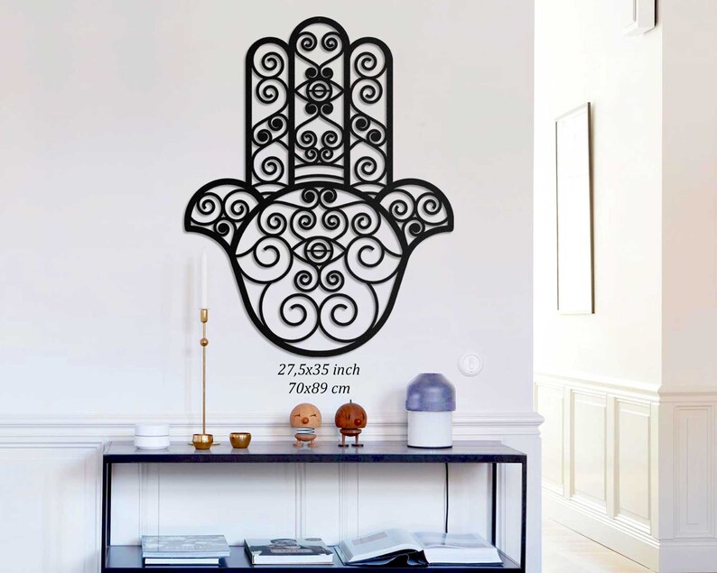 Large Metal Hamsa Hand Wall Art Hand of Fatima Islamic Home Etsy