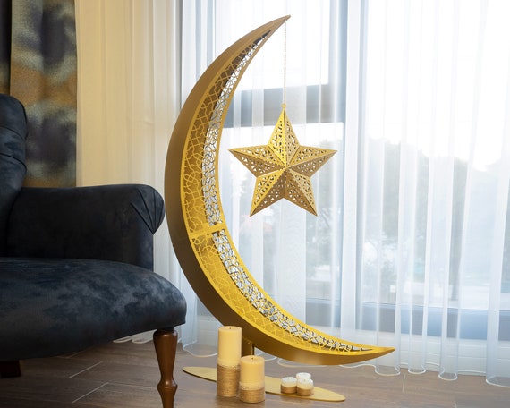 Decorazione Ramadan Moon 3D indipendente in metallo, Decorazione Ramadan per  la casa, Albero Eid, Decorazione domestica islamica, Luna crescente, Regali  musulmani -  Italia