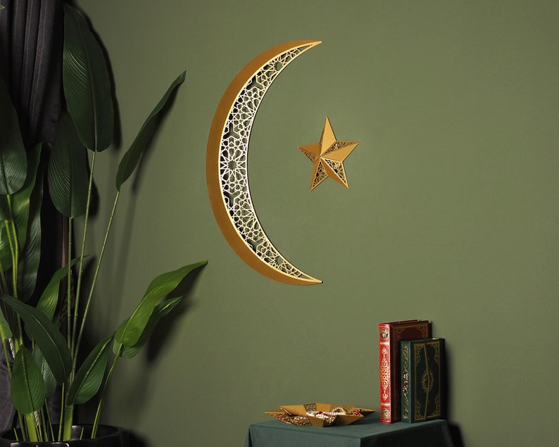 3D Ramadan Moon and Star Wall Art Ramadan Decoration for Etsy