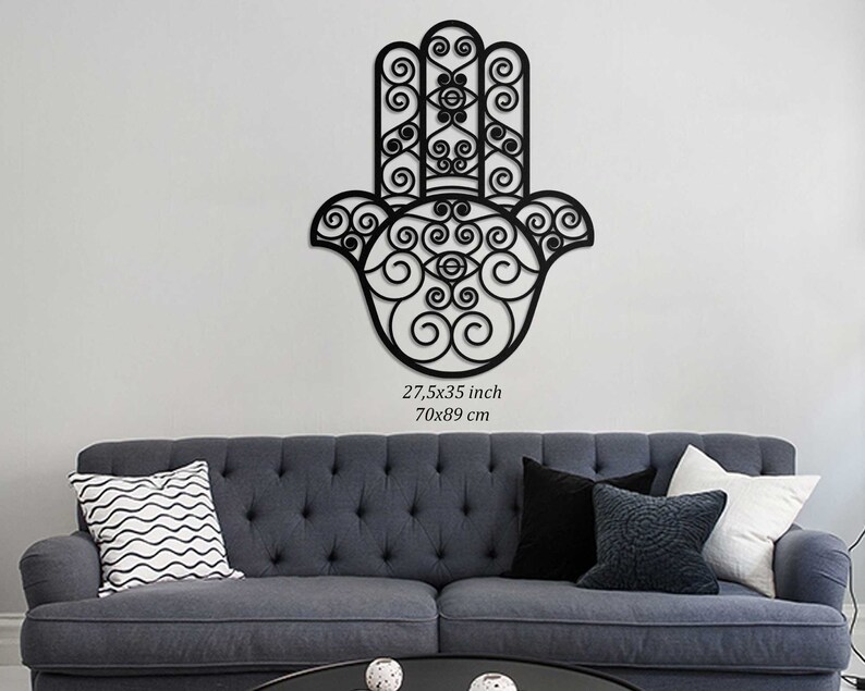 Large Metal Hamsa Hand Wall Art Hand of Fatima Islamic Home Etsy