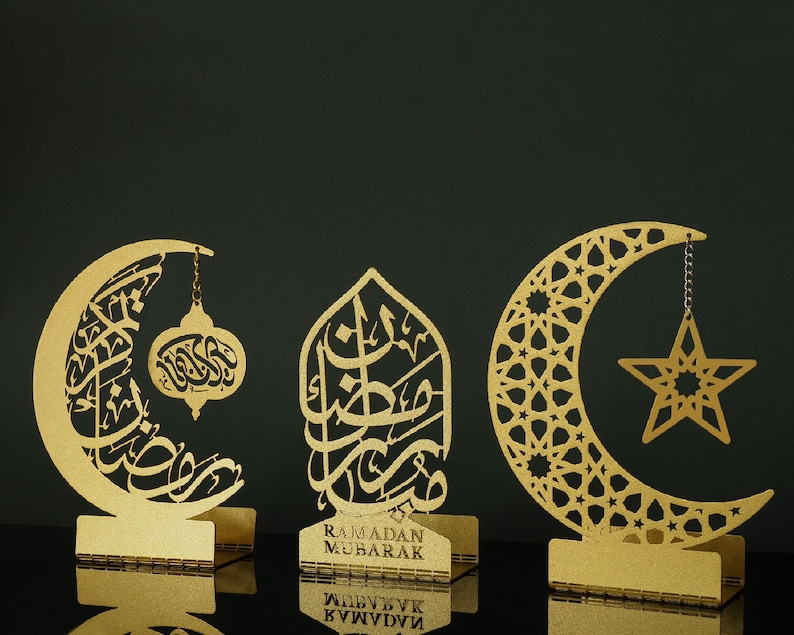 Set of 3 Ramadan Decoration for Home, Metal Eid Decoration, Ramadan Decor, Ramadan Deko, Ramadan Mubarak, Ramadan Gift, Ramadan Table Decor 